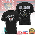 Florida Panthers Nurse Shirt NHL Hockey Stethoscope Heart Design T Shirt - Limotees LLC