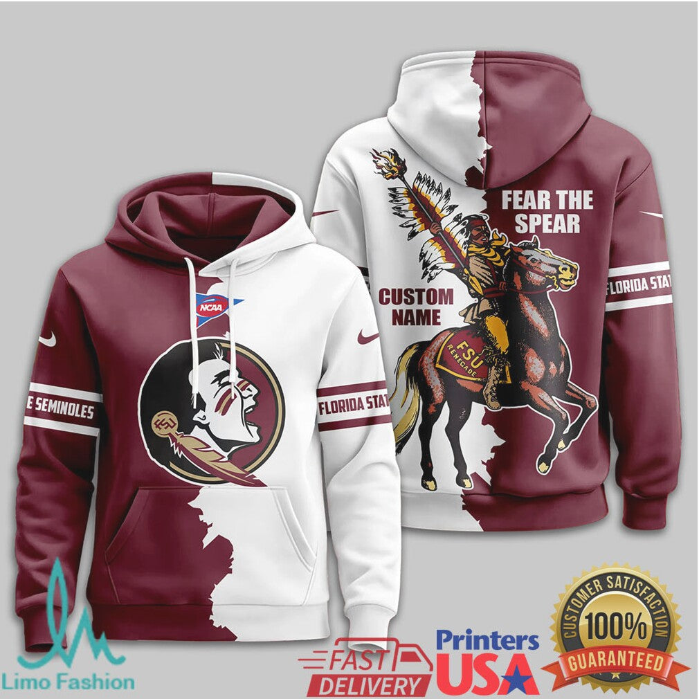 Florida State Seminoles Fear The Spear Custom Name Split T Shirt - Limotees LLC