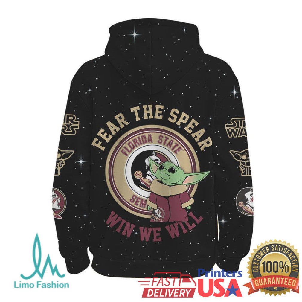 Florida State Seminoles Star Wars Grogu Fear The Spear 3D T Shirt
