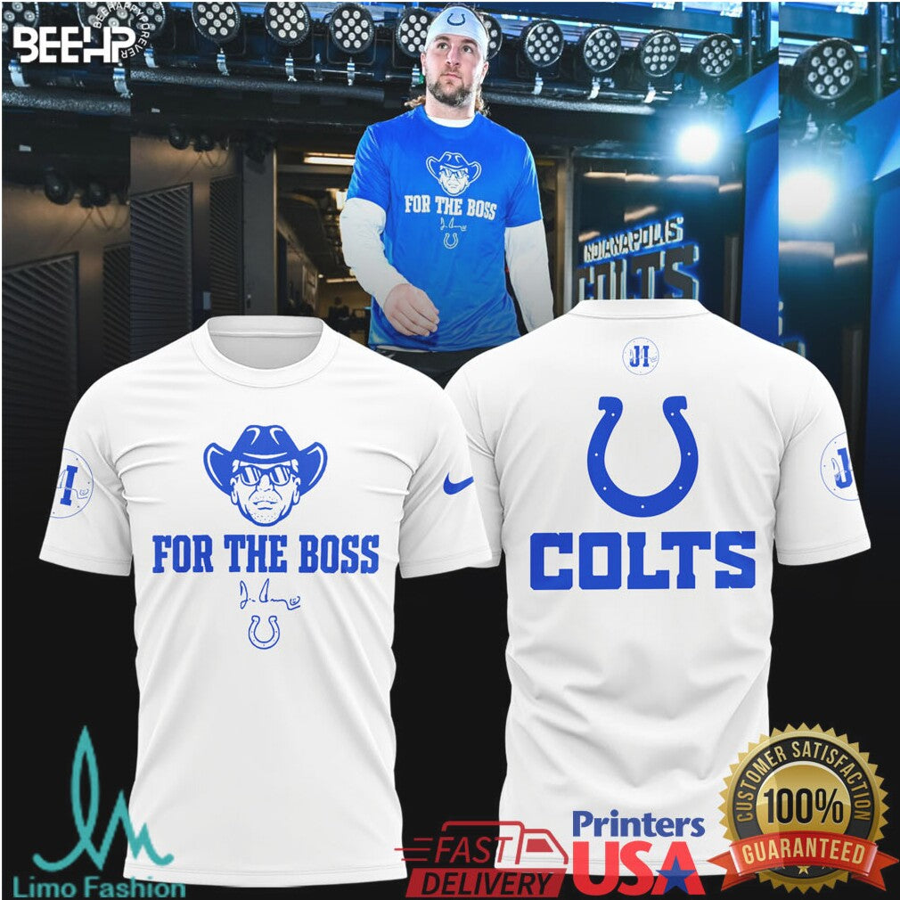 For The Boss Indianapolis Colts Blue and White Polo T Shirt - Limotees LLC