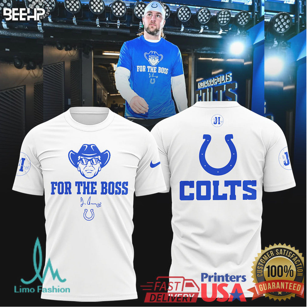 For The Boss Indianapolis Colts Blue and White Polo T Shirt - Limotees LLC