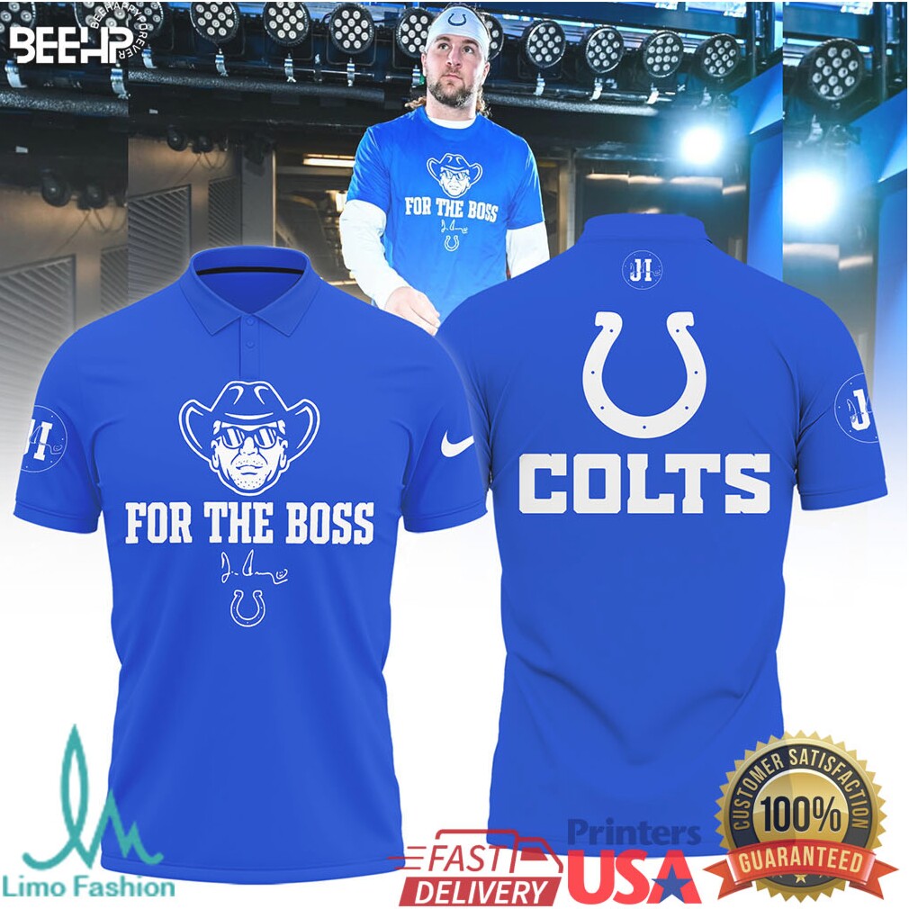 For The Boss Indianapolis Colts Blue and White Polo T Shirt - Limotees LLC