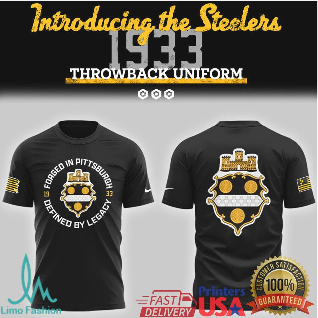 Forged in Pittsburgh Defined by Legacy 1933 Steelers Throwback Hoodie - Limotees LLC