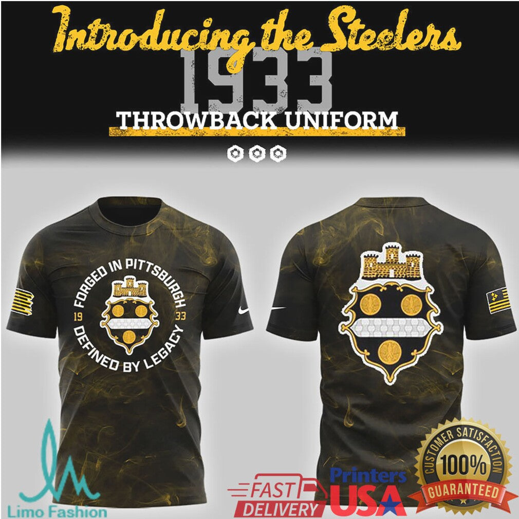 Forged in Pittsburgh Defined by Legacy 1933 Steelers Throwback Hoodie - Limotees LLC