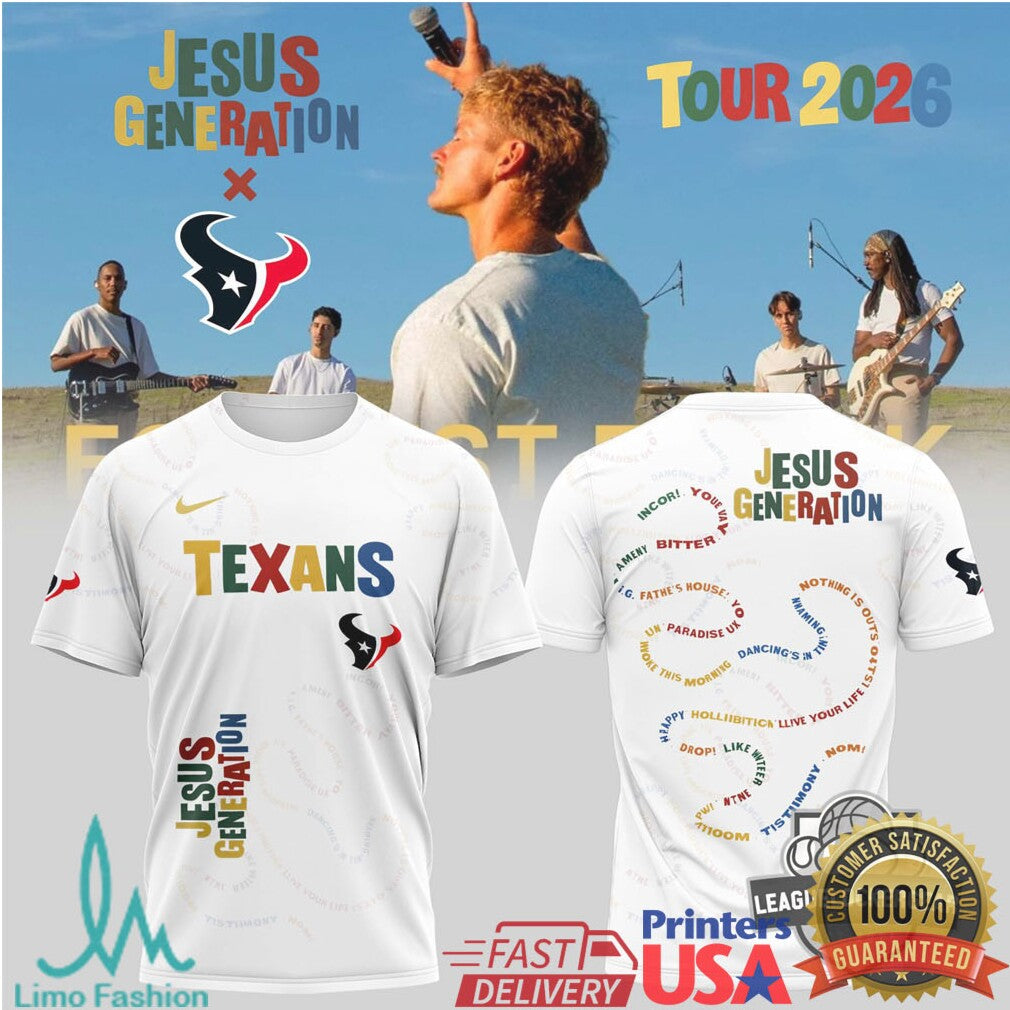 Forrest Frank Jesus Generation x Houston Texans Tour 2026 T Shirt - Limotees LLC