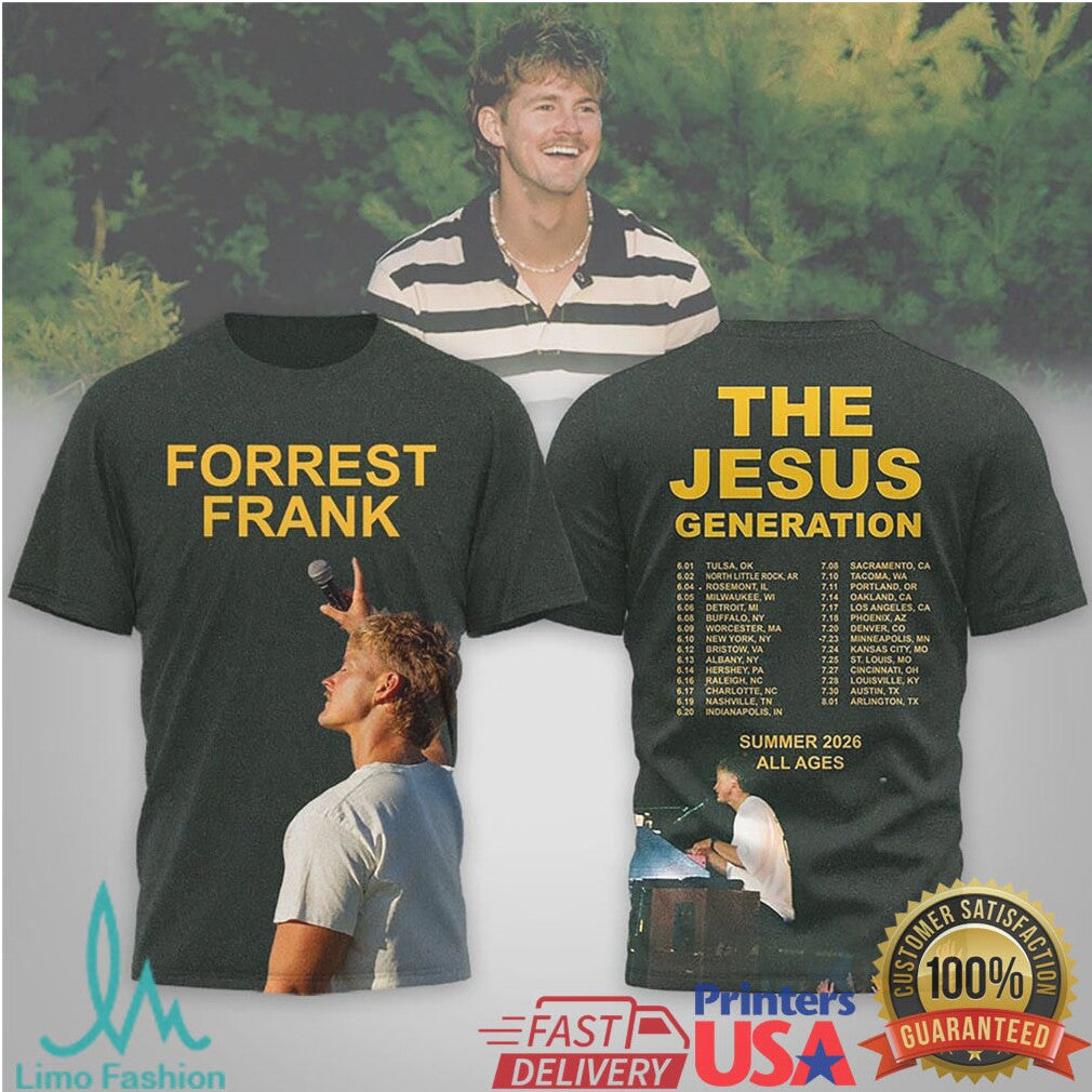 Forrest Frank The Jesus Generation Summer 2026 Tour Dates T Shirt - Limotees LLC