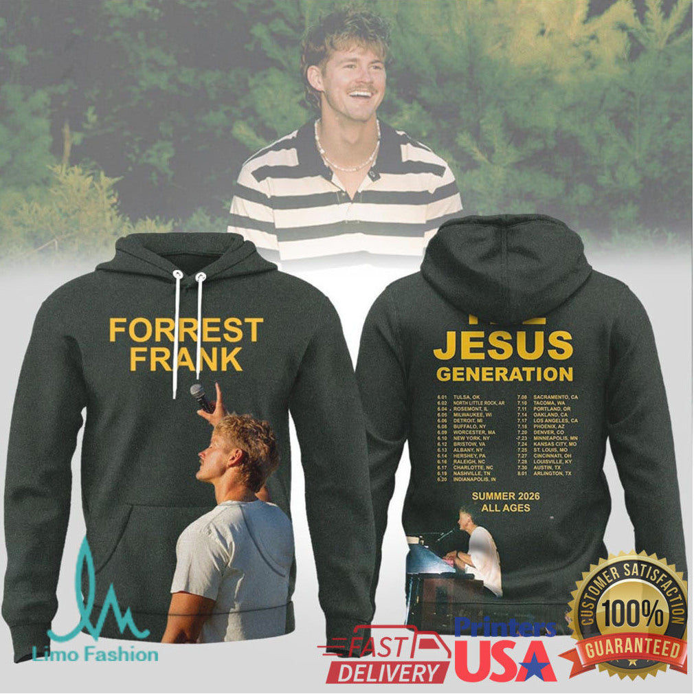 Forrest Frank The Jesus Generation Summer 2026 Tour Dates T Shirt - Limotees LLC
