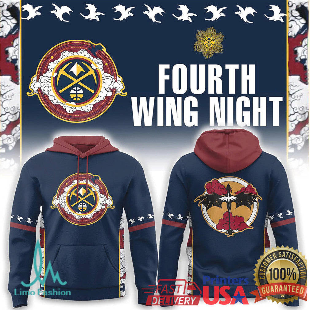 Fourth Wing Night Denver Nuggets Basgiath War College Style Logo T Shirt - Limotees LLC