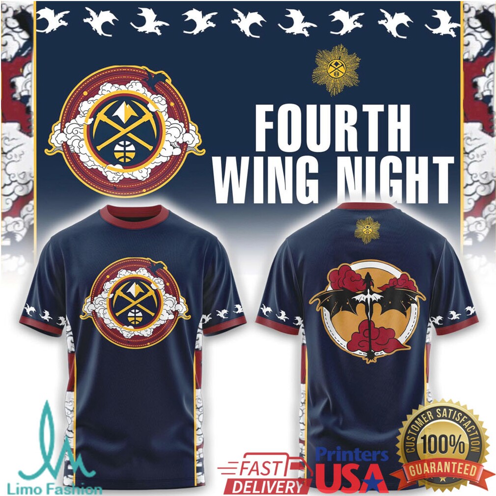 Fourth Wing Night Denver Nuggets Basgiath War College Style Logo T Shirt - Limotees LLC