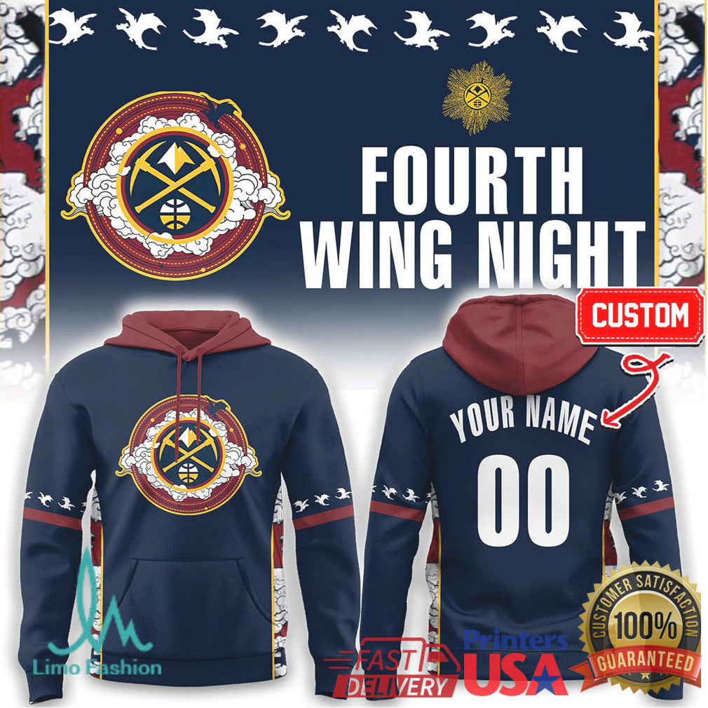 Fourth Wing Night NBA Denver Nuggets Custom Name & Number Jersey T Shirt - Limotees LLC