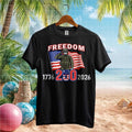 Freedom 1776 2026 Saluting Soldier America 250 US Flag Graphic T Shirt - Limotees LLC