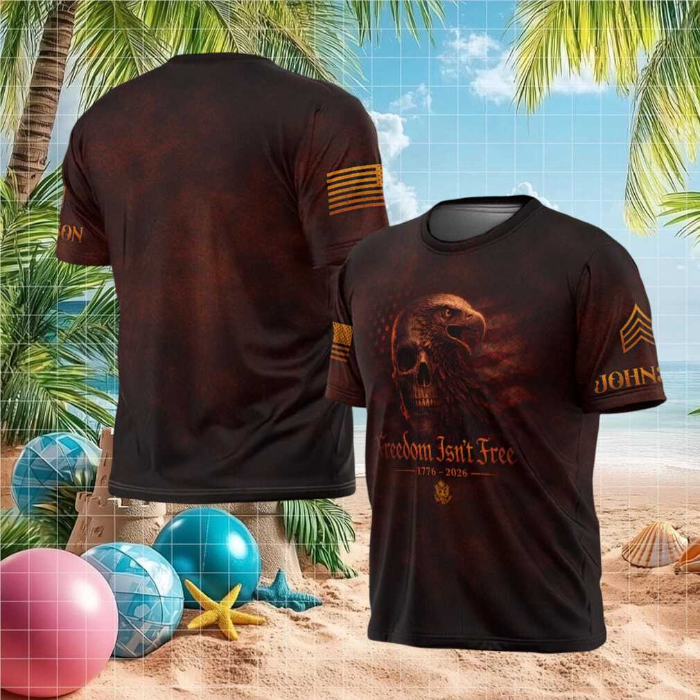 Freedom Isn't Free Military Skull & Eagle Patriotic T Shirt - Limotees LLC