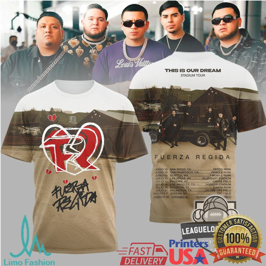 Fuerza Regida “This Is Our Dream” Stadium Tour 2026 All Over Print T Shirt - Limotees LLC