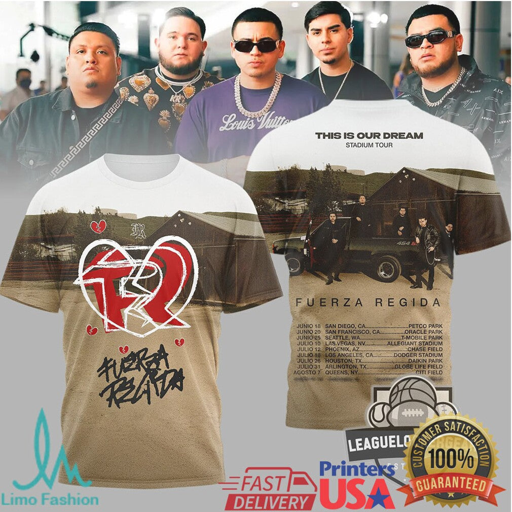 Fuerza Regida “This Is Our Dream” Stadium Tour 2026 All Over Print T Shirt - Limotees LLC