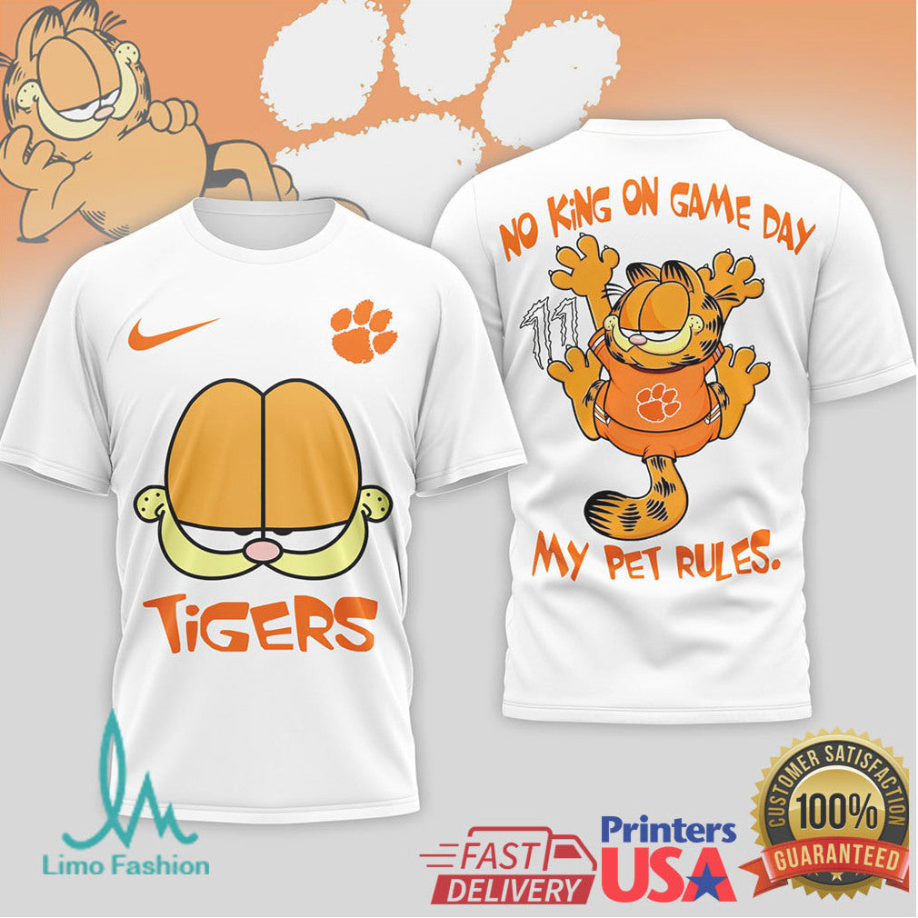 Garfield Clemson Tigers Collegiate “My Pet Rules” Graphic T Shirt - Limotees LLC
