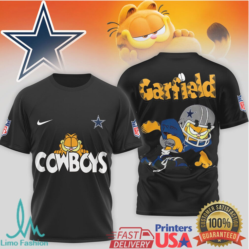 Garfield Dallas Cowboys NFL Character T shirt Retro Style Football T Shirt - Limotees LLC