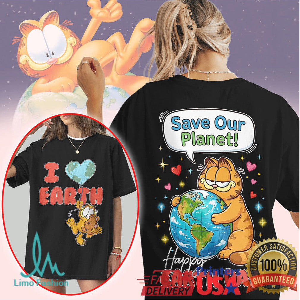 Garfield Earth Day T Shirt Save Our Planet Happy Earth Day T Shirt - Limotees LLC