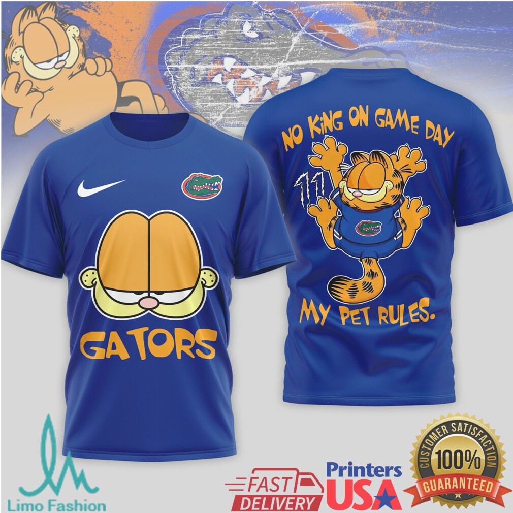 Garfield Florida Gators NCAA “No King On Game Day” T Shirt - Limotees LLC