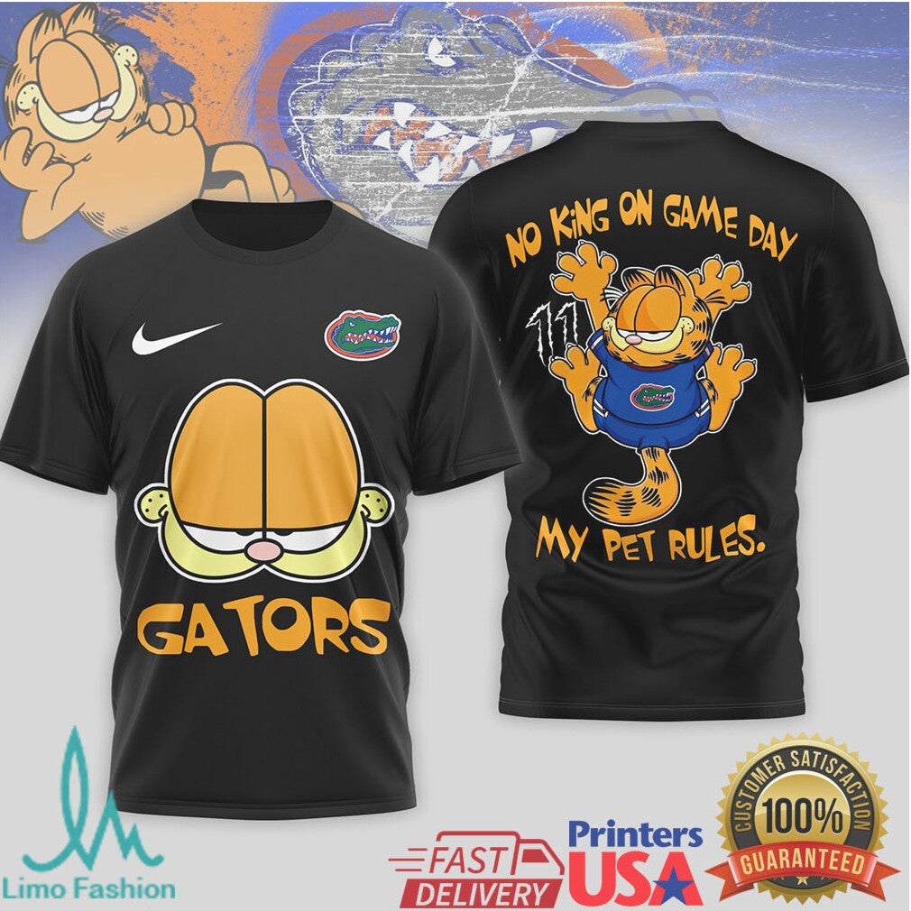 Garfield Florida Gators NCAA “No King On Game Day” T Shirt - Limotees LLC