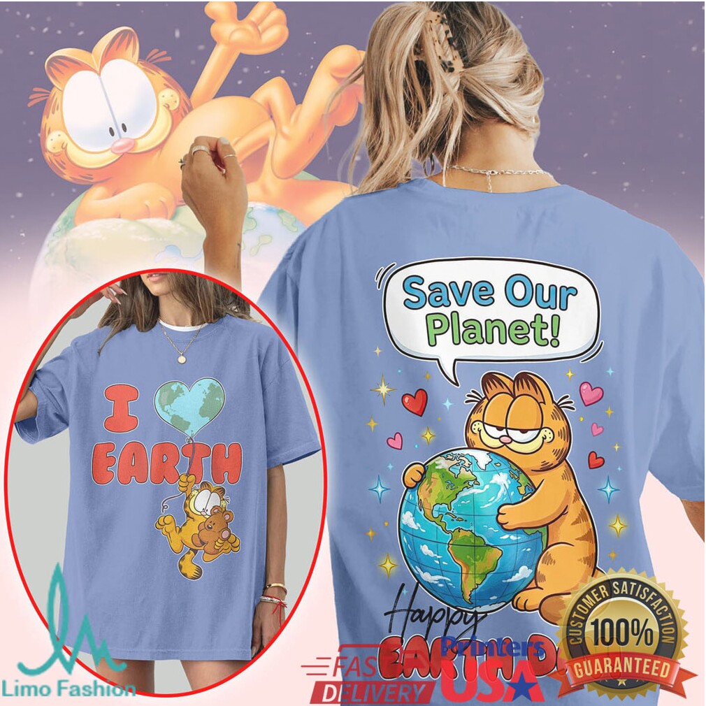 Garfield I Love Earth Save Our Planet Happy Earth Day Cartoon T Shirt - Limotees LLC