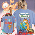 Garfield I Love Earth Save Our Planet Happy Earth Day Cartoon T Shirt - Limotees LLC