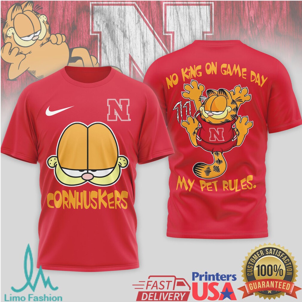 Garfield Nebraska Cornhuskers Funny Game Day Football T Shirt - Limotees LLC