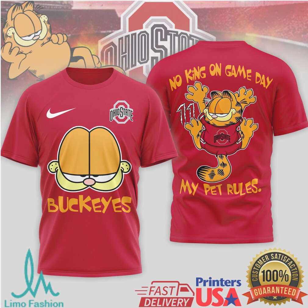 Garfield Ohio State Buckeyes “My Pet Rules” Game Day T Shirt - Limotees LLC