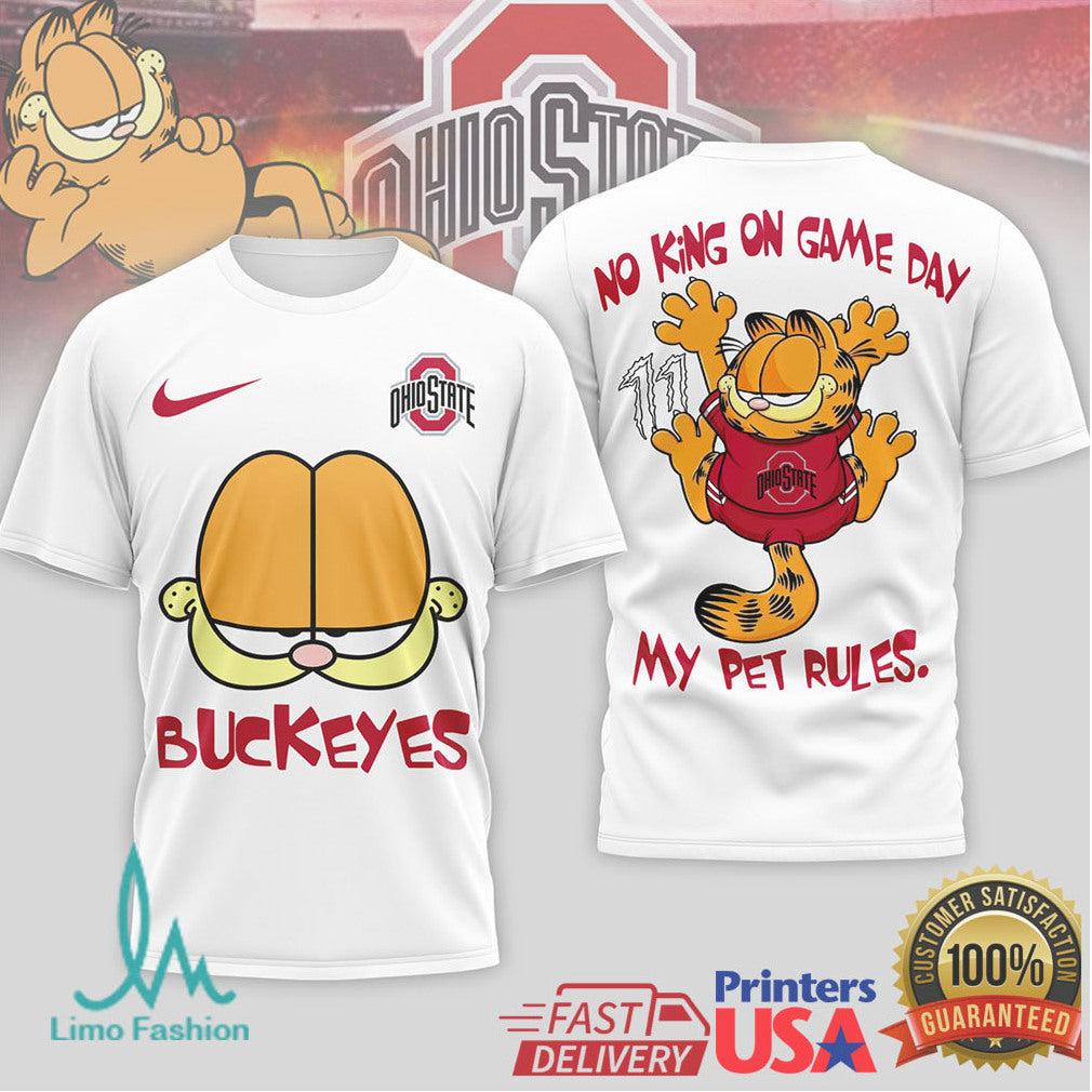 Garfield Ohio State Buckeyes “My Pet Rules” Game Day T Shirt - Limotees LLC