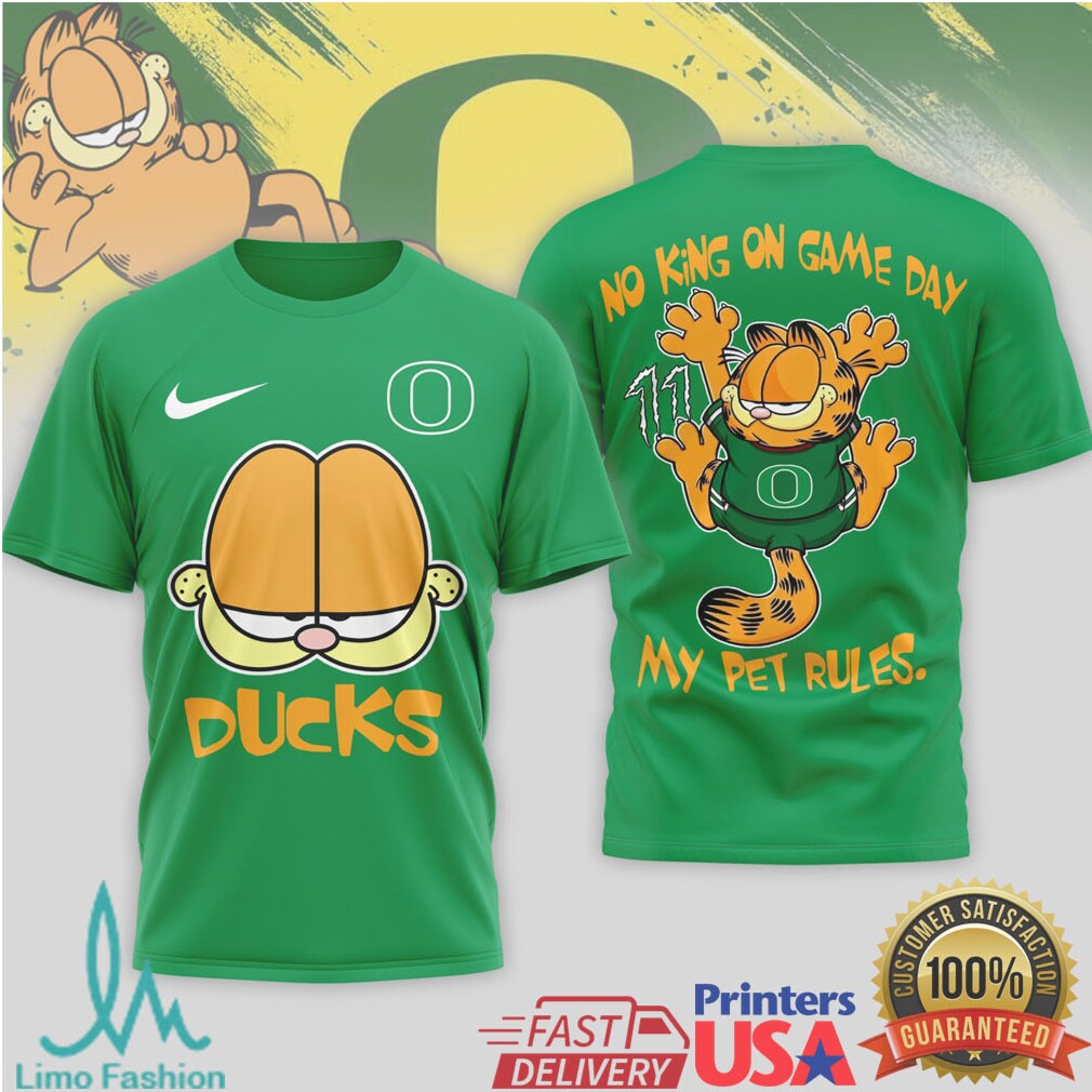 Garfield Oregon Ducks Funny “My Pet Rules” Football T Shirt - Limotees LLC