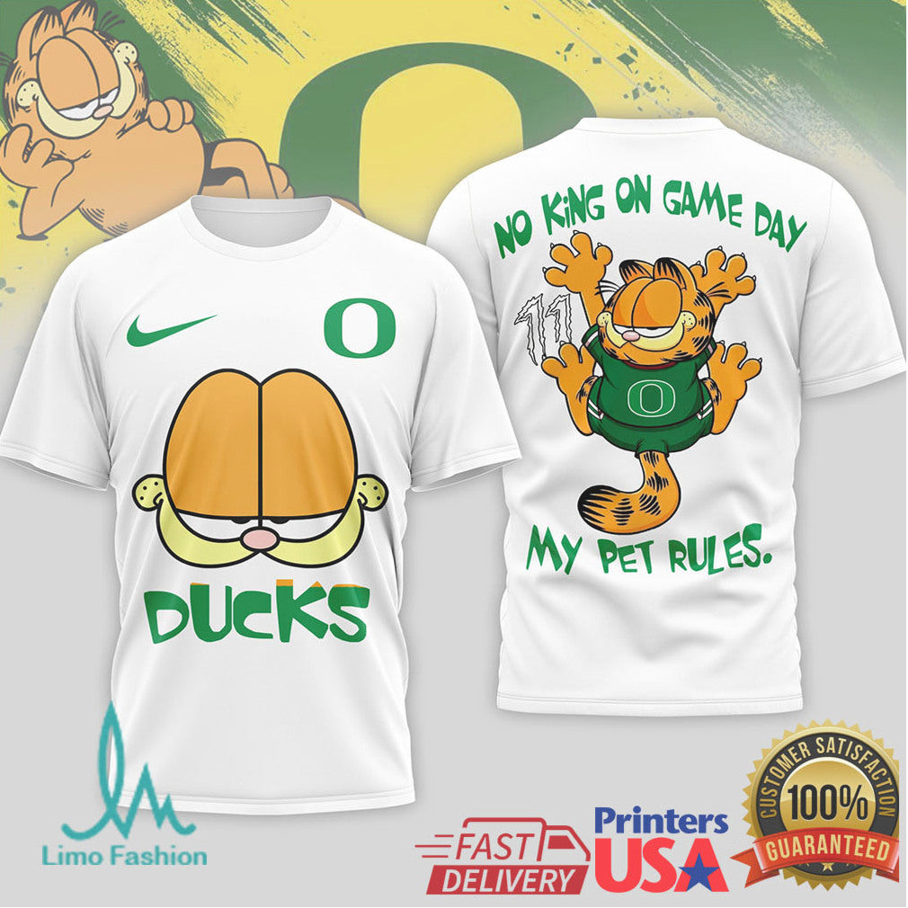 Garfield Oregon Ducks Funny “My Pet Rules” Football T Shirt - Limotees LLC