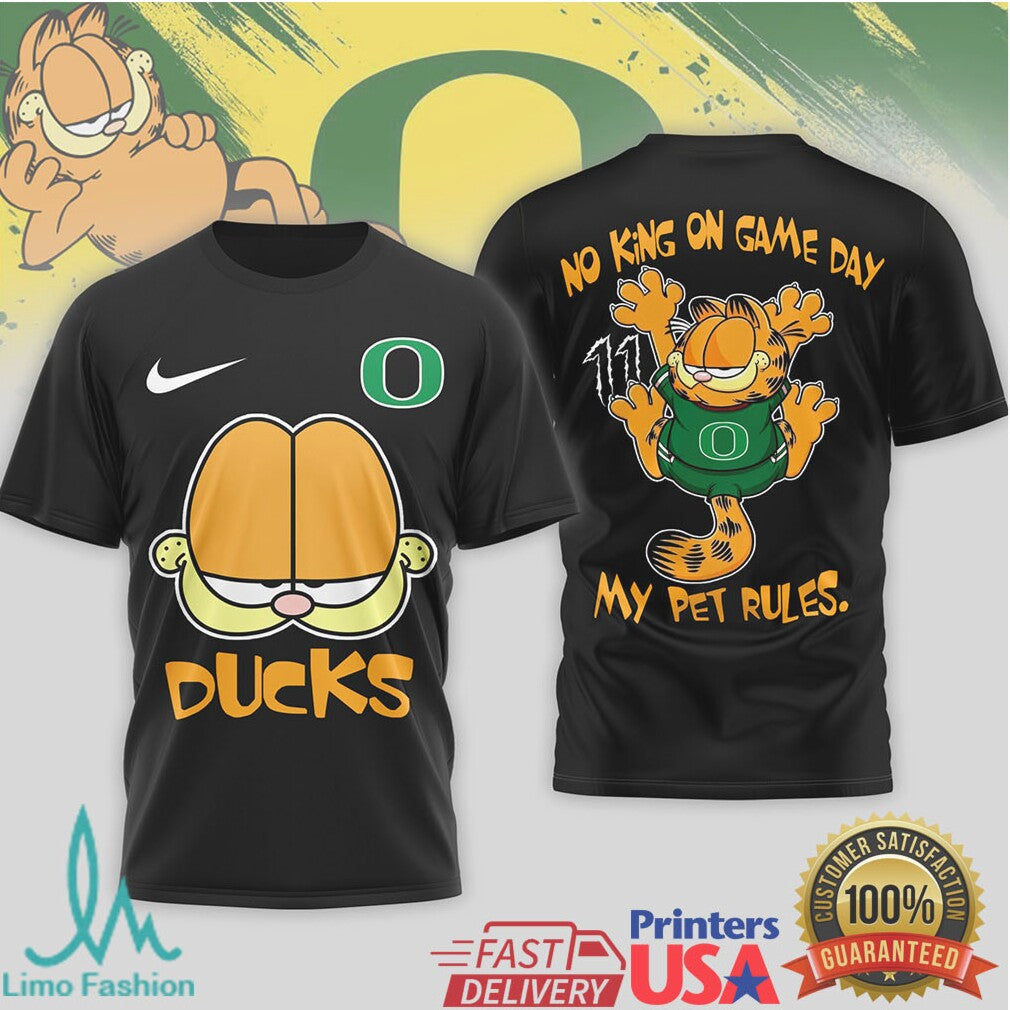 Garfield Oregon Ducks Funny “My Pet Rules” Football T Shirt - Limotees LLC