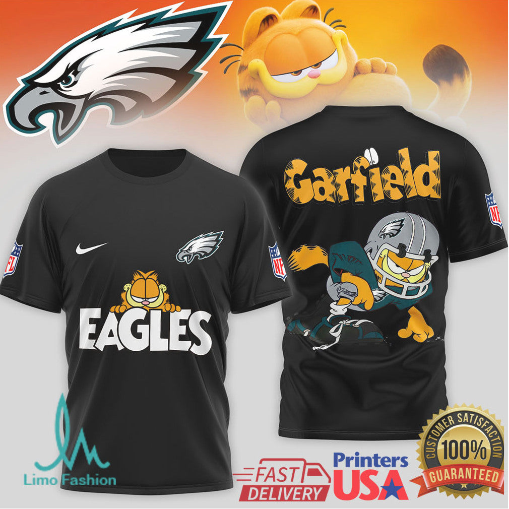 Garfield Philadelphia Eagles NFL Fan T Shirt Custom Cartoon Sports T shirt - Limotees LLC
