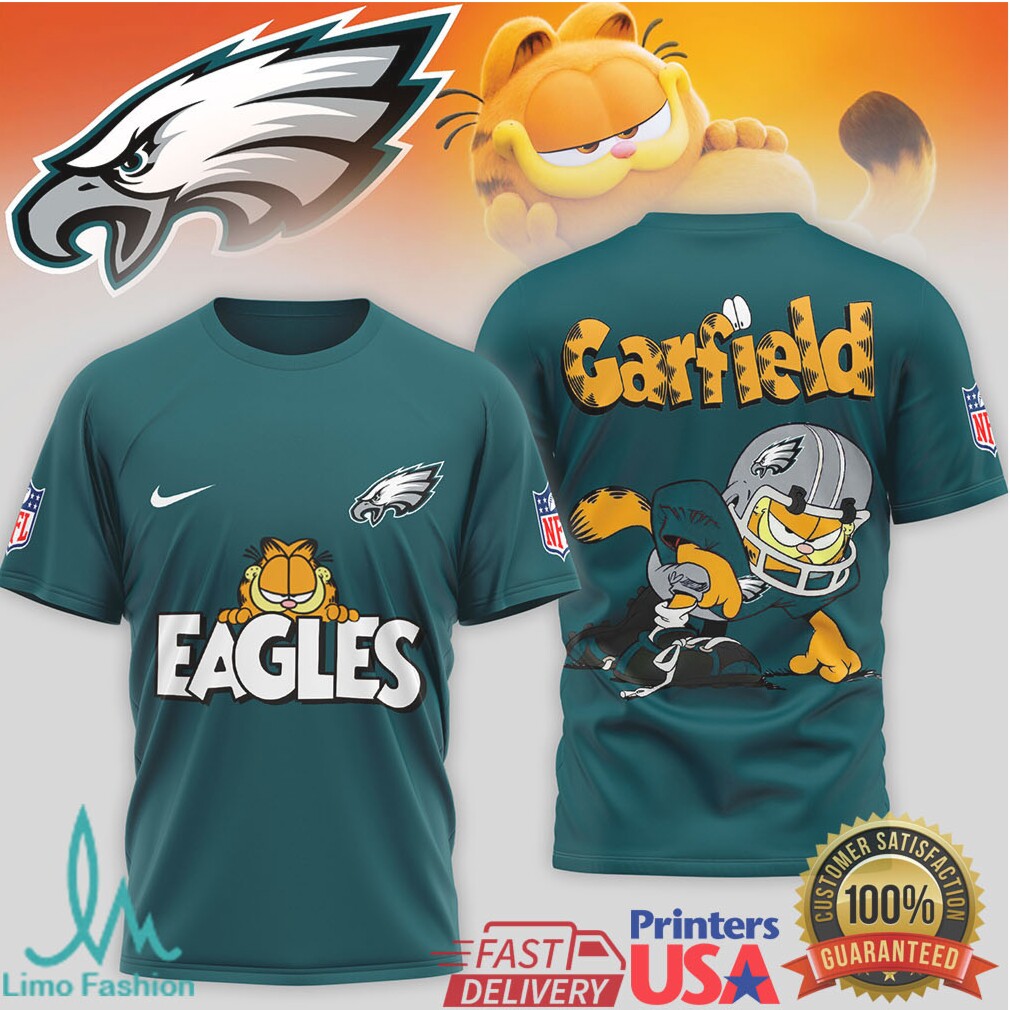 Garfield Philadelphia Eagles NFL Fan T Shirt Custom Cartoon Sports T shirt - Limotees LLC