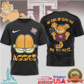Garfield Texas A&M Aggies “No King On Game Day” T Shirt - Limotees LLC
