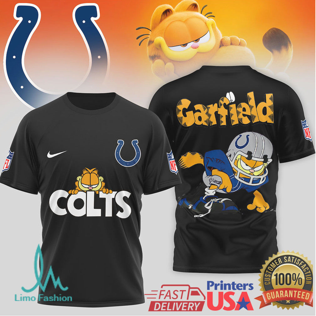 Garfield x Indianapolis Colts NFL Vintage Style Graphic T Shirt - Limotees LLC