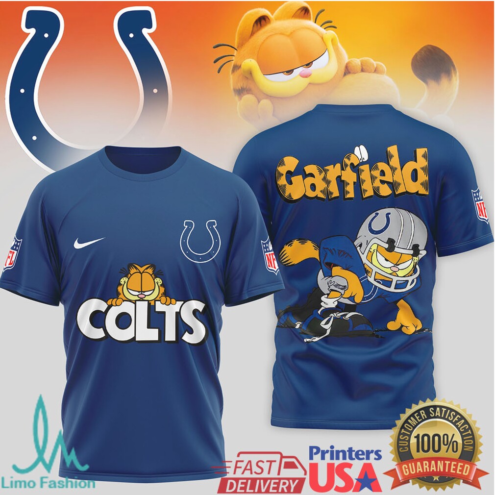 Garfield x Indianapolis Colts NFL Vintage Style Graphic T Shirt - Limotees LLC
