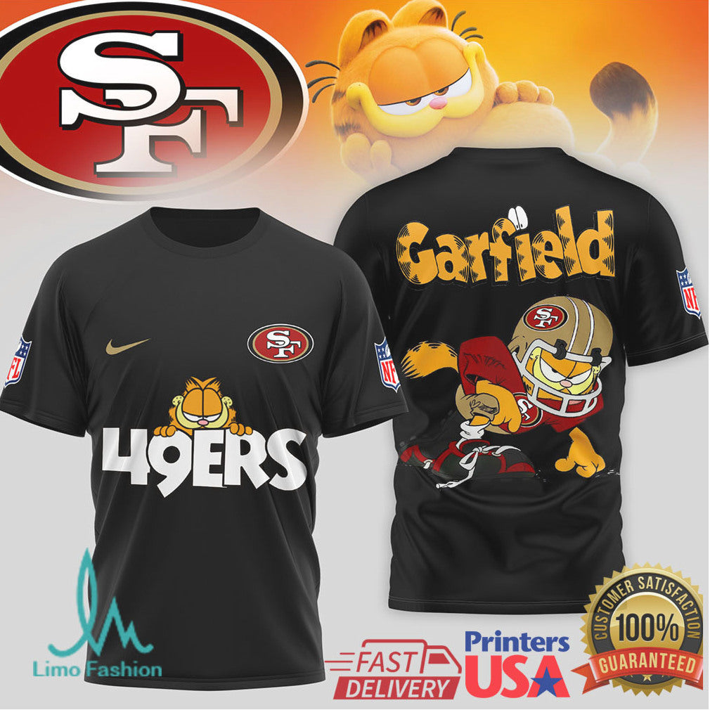 Garfield x San Francisco 49ers NFL Retro Football Graphic T shirt