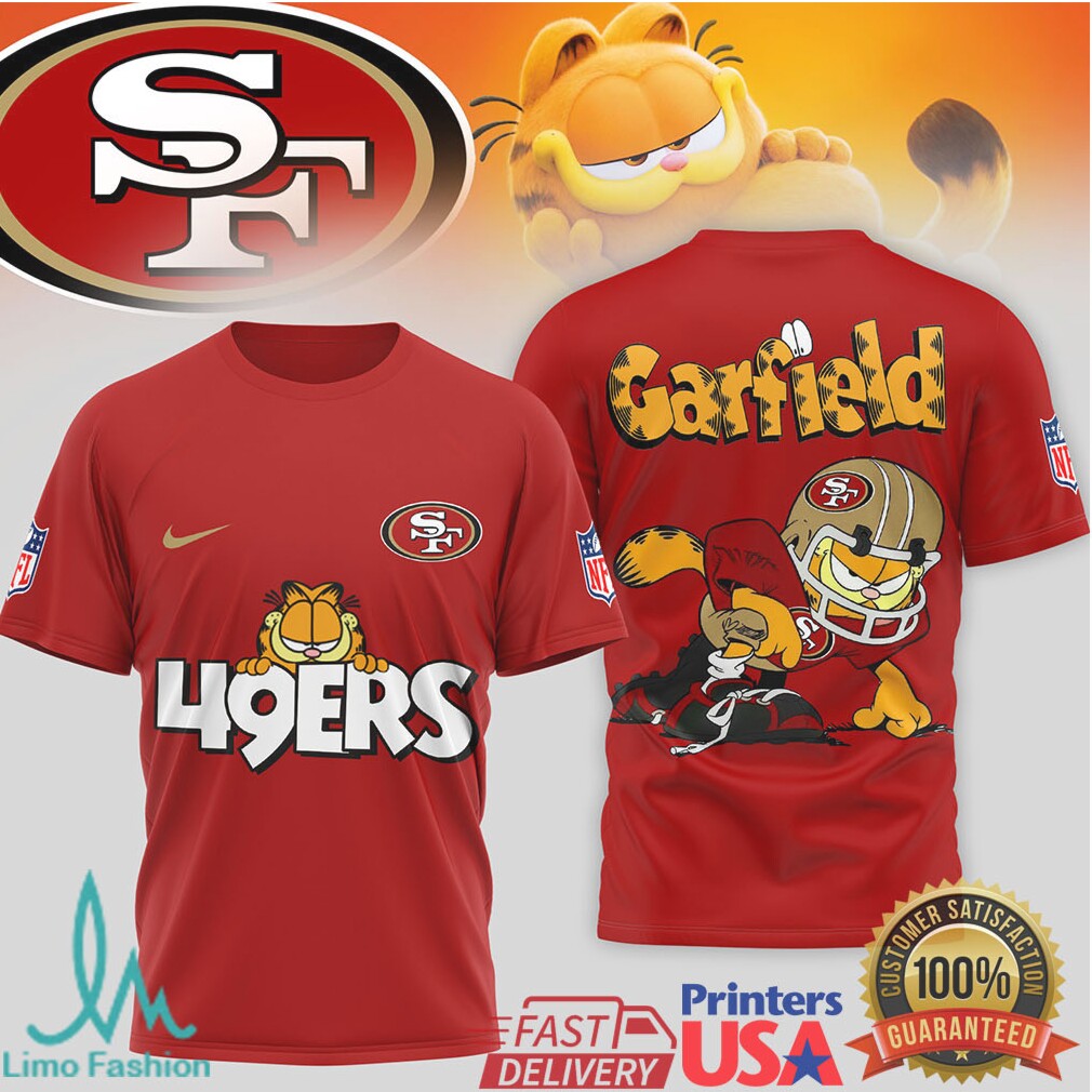 Garfield x San Francisco 49ers NFL Retro Football Graphic T shirt