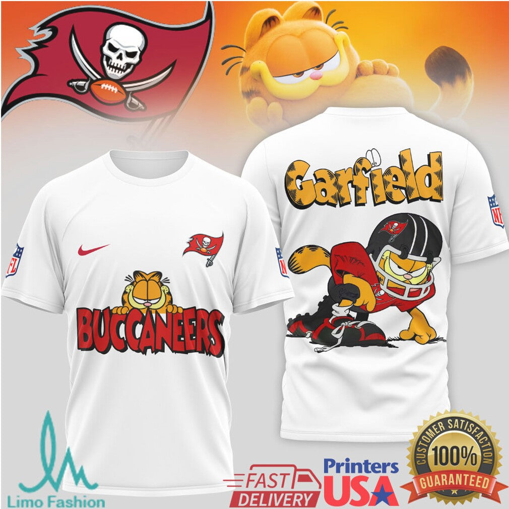 Garfield x Tampa Bay Buccaneers NFL Pirate Theme Graphic T shirt - Limotees LLC