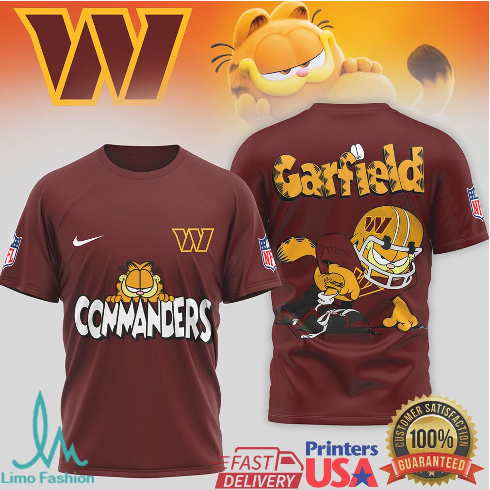 Garfield x Washington Commanders NFL Character Mashup T Shirt - Limotees LLC