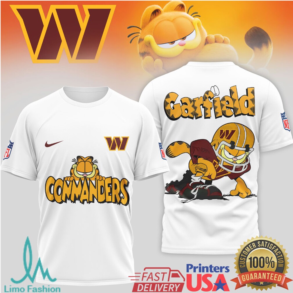Garfield x Washington Commanders NFL Character Mashup T Shirt - Limotees LLC