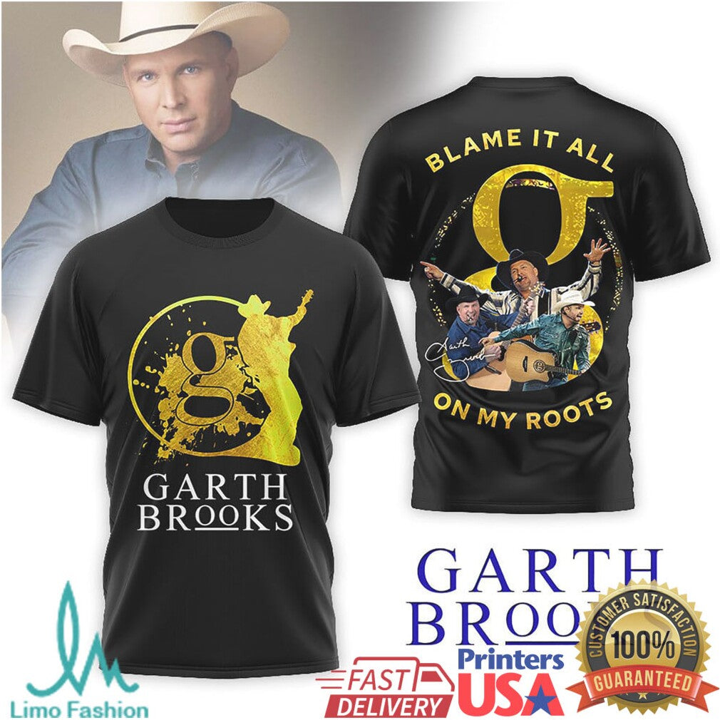 Garth Brooks “Blame It All On My Roots” Country Music Legend Fan T Shirt - Limotees LLC