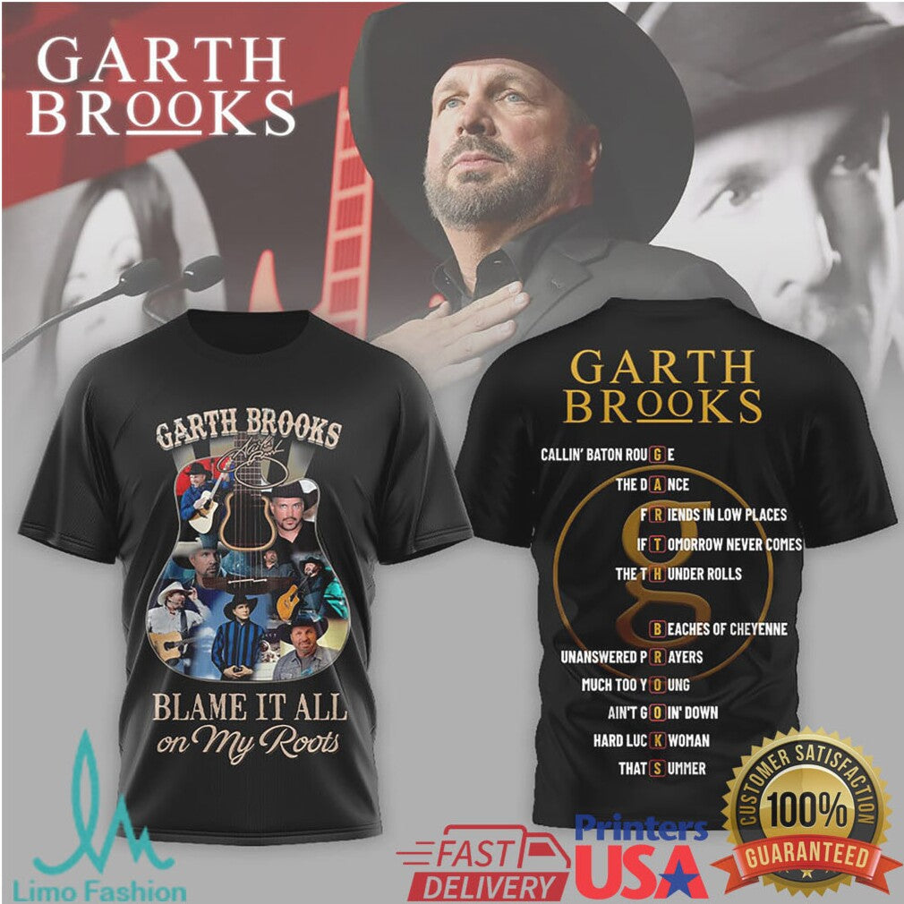 Garth Brooks Blame It All On My Roots Country Music t shirt & Tee - Limotees LLC