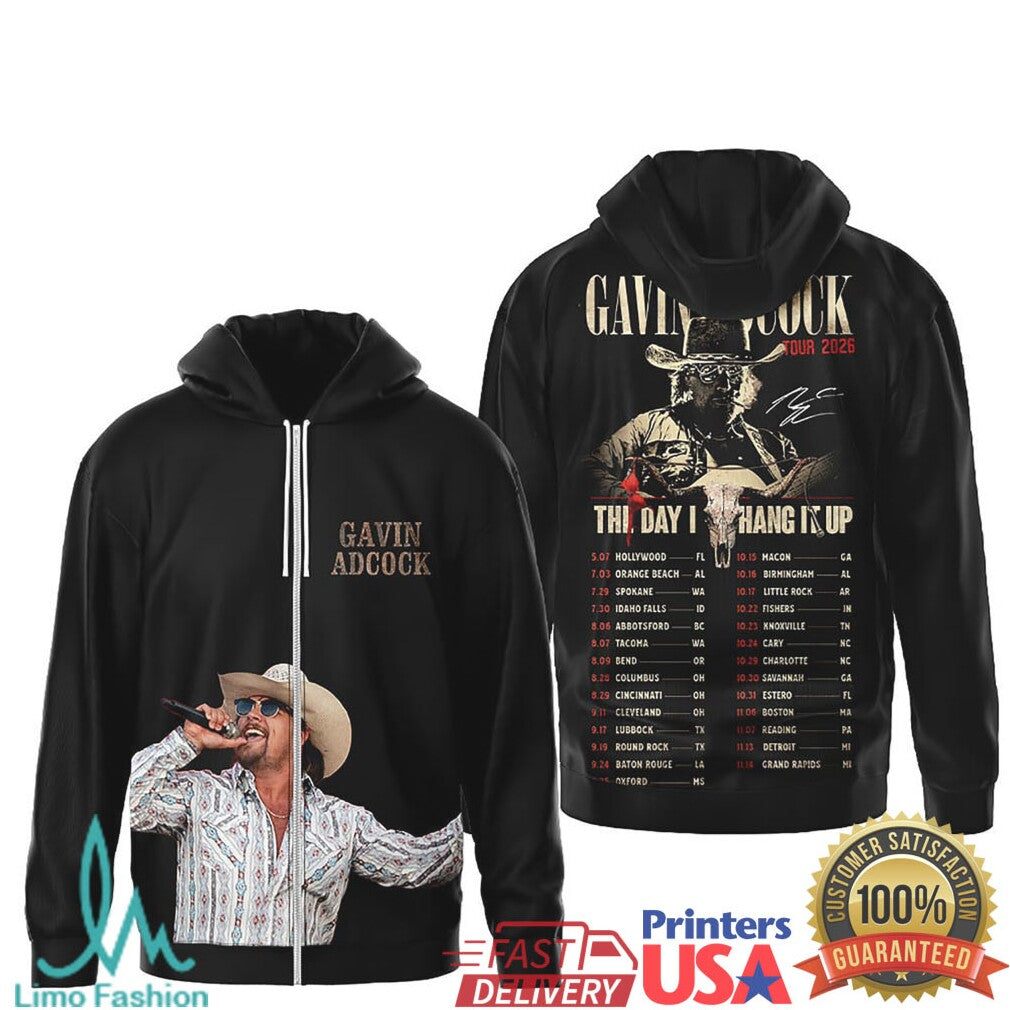 Gavin Adcock Tour 2026 The Day I Hang It Up Country Music Apparel - Limotees LLC