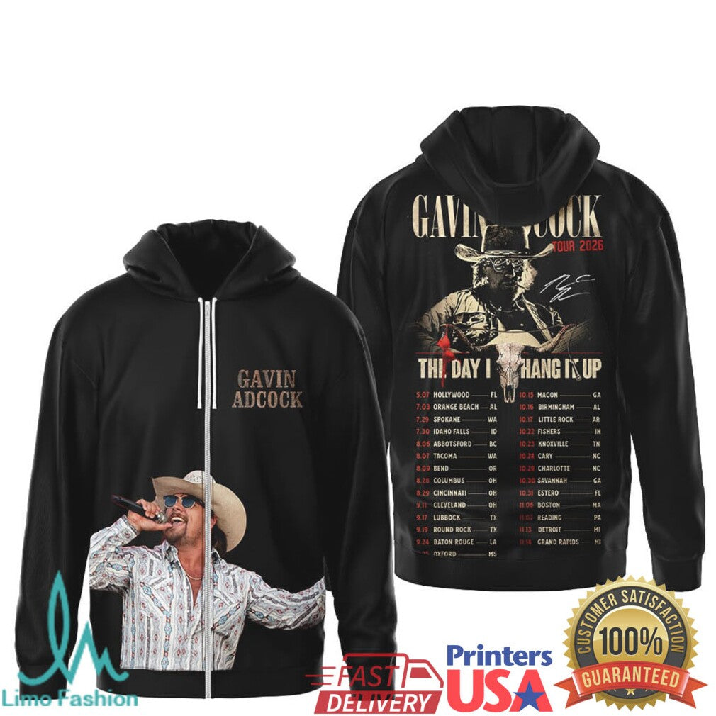 Gavin Adcock Tour 2026 “The Day I Hang It Up” Country Music Merch T Shirt - Limotees LLC