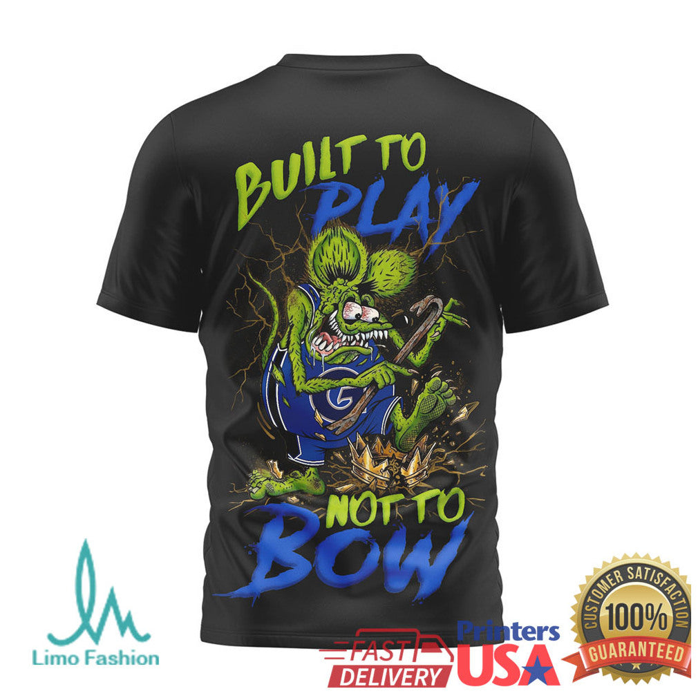 Georgetown Hoyas Rat Fink Style T Shirt Built to Play Not to Bow - Limotees LLC