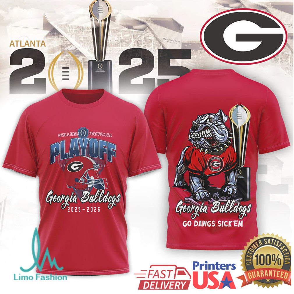 Georgia Bulldogs 2025 2026 College Football Playoff “Go Dawgs” Trophy Shirt