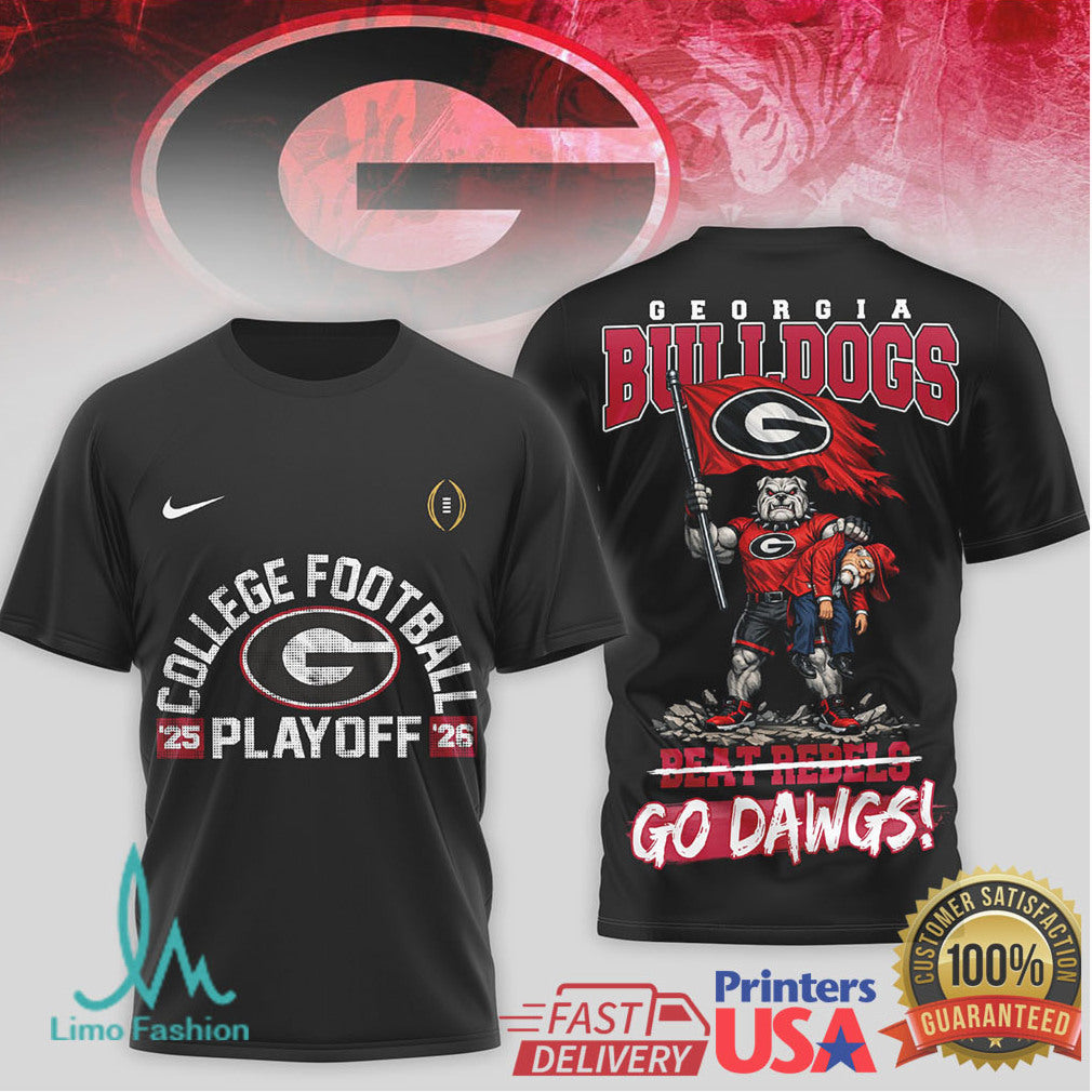 Georgia Bulldogs '25 '26 College Football Playoff Beat Rebels T Shirt - Limotees LLC