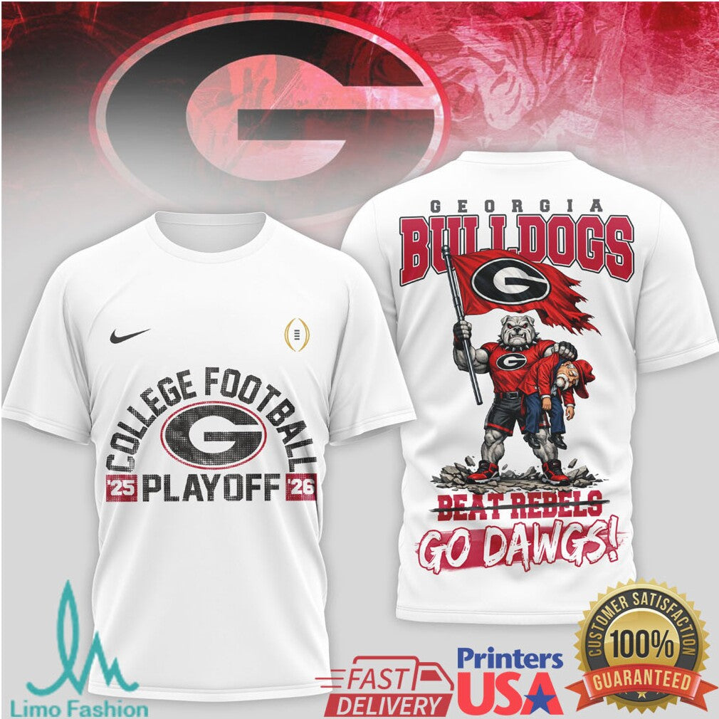 Georgia Bulldogs '25 '26 College Football Playoff Beat Rebels T Shirt - Limotees LLC