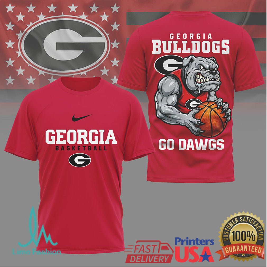 Georgia Bulldogs Basketball Shirt Go Dawgs Mascot Graphic Tee - Limotees LLC